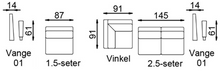 Hjørnesofa oppsett D | Basic sofa | Flammehemmende